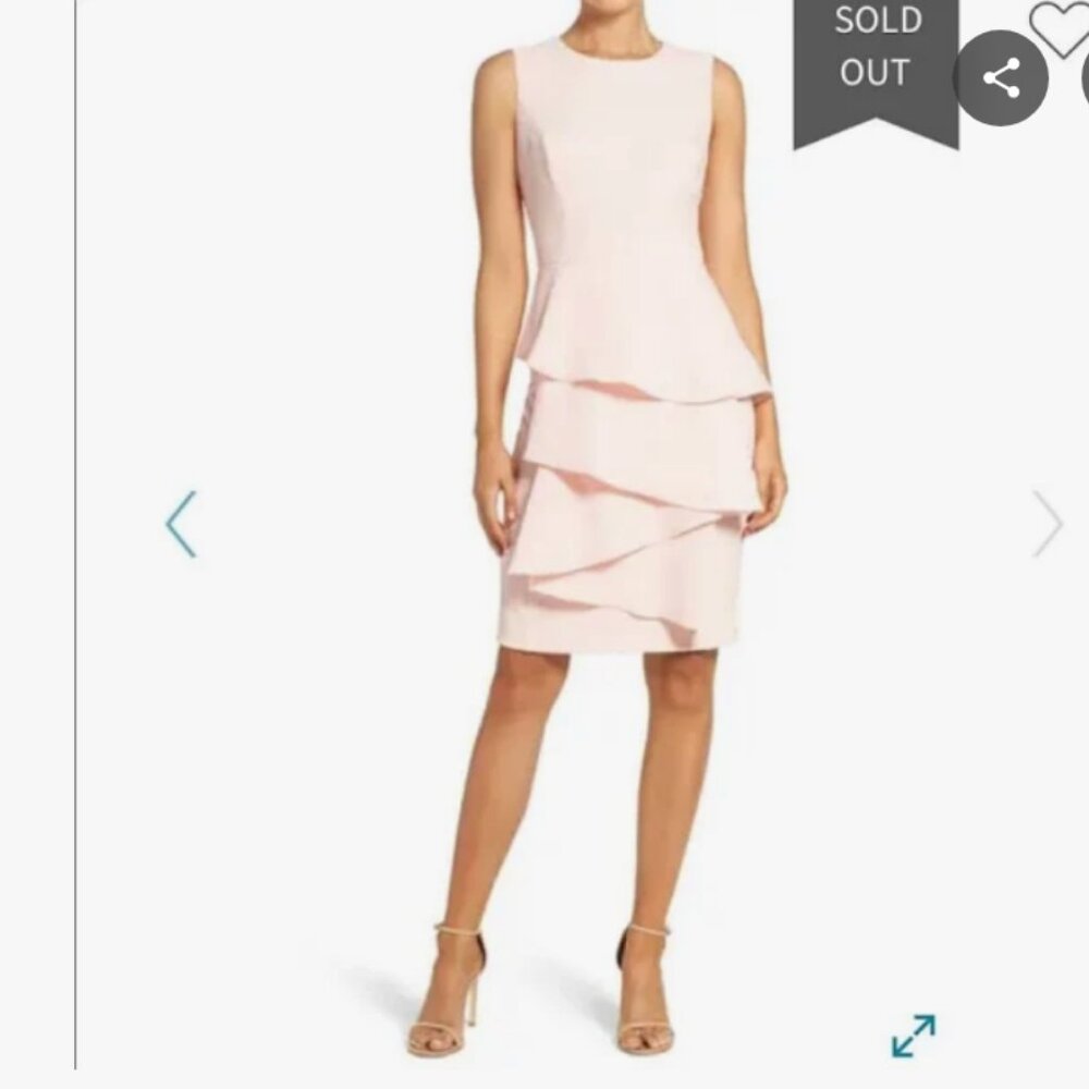 Eliza J Ella Ruffle Cascade Crepe Sheath Dress